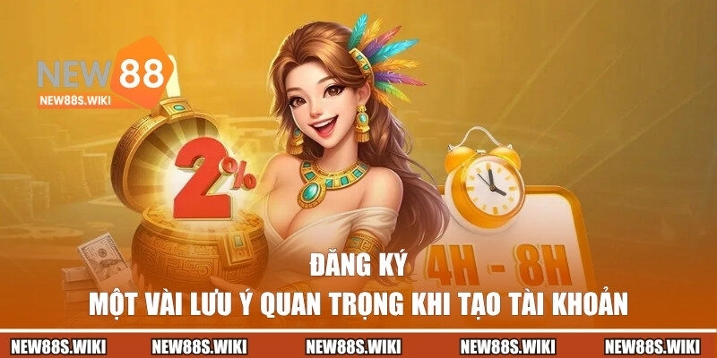 Một vài lưu ý quan trọng khi tạo tài khoản tại New88