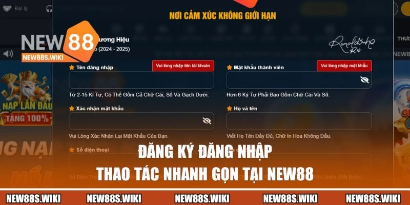 Đăng ký đăng nhập nhanh gọn